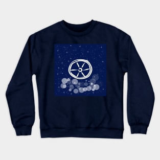 wheel, tires, traffic, transportation, road, travel, automotive, technology, light, universe, cosmos, galaxy, shine, concept Crewneck Sweatshirt